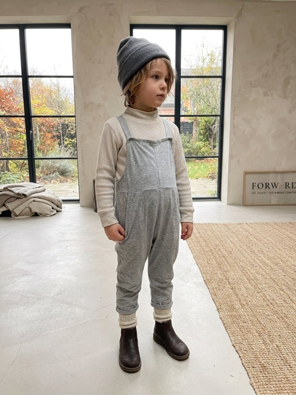 Nudnik Grey Organic Cotton Overalls Jumper Size 5 Genderless